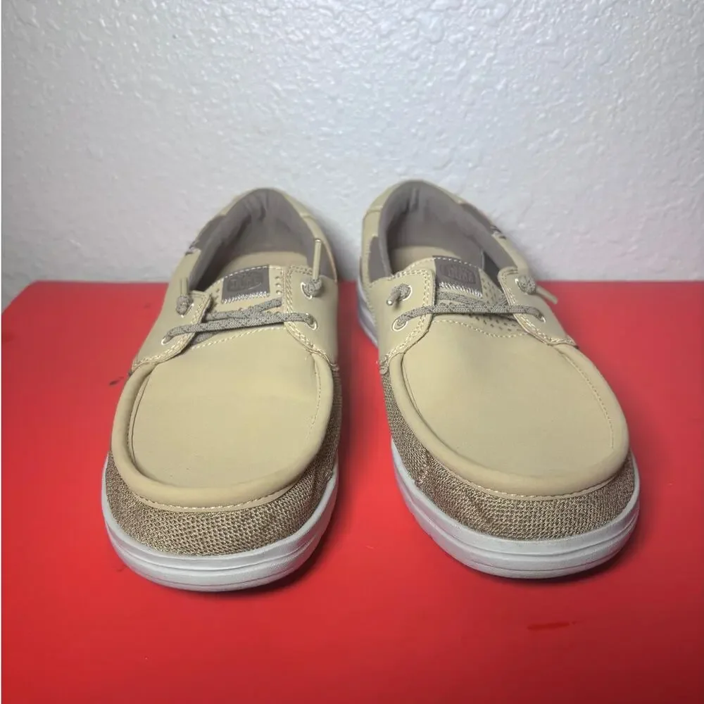 Hey Dude Men's Welsh Grip Classic Mesh Slip on Boat Brown Shoes size 9